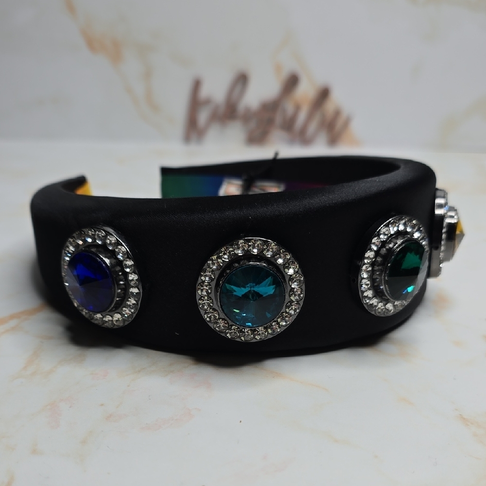 Kurt Geiger Oversized Multicolor Crystals Headband New